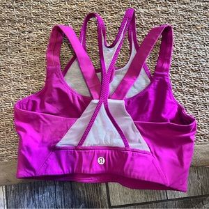 Lululemon Ready Get Sweat Bra. Mesh Zip Up Front. Pink. EUC